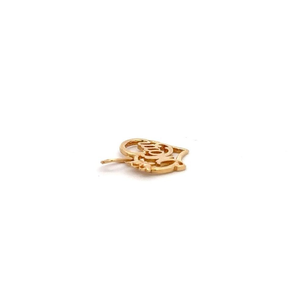18K Gold Pendant Charm Heart MOM Butterfly - Picture 3 of 9
